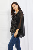 Melody Just Breathe Full Size Chiffon Kimono in Black