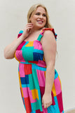 And The Why Multicolored Square Print Summer Dress