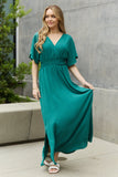 ODDI Full Size Woven Wrap Maxi Dress