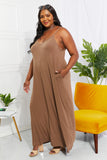 Zenana Full Size Beach Vibes Cami Maxi Dress in Mocha