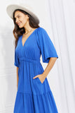 Culture Code Full Size My Muse Flare Sleeve Tiered Maxi Dress