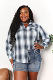 Double Take Plaid Dropped Shoulder Shirt