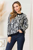 Heimish Full Size Zebra Print Sweater