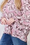 Heimish Full Size Floral V-Neck Balloon Sleeve Blouse