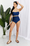 Marina West Swim Wave Break Contrast Trim One-Piece