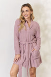 Hailey & Co Tie Front Long Sleeve Robe