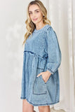 HEYSON Full Size Oversized Denim Babydoll Dress